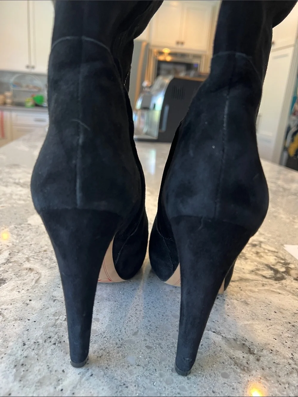 Sam Edelman Kayla Black Suede Over The Knee Boots 8.5